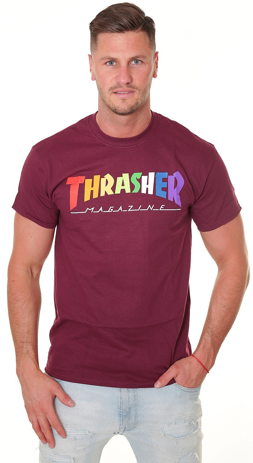 camisa Thrasher Rainbow Mag - Maroon - men´s