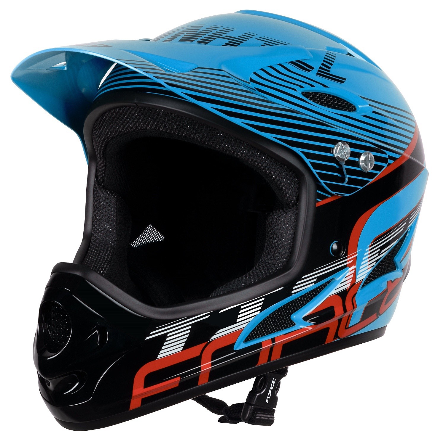 casque FORCE Tiger Downhill - Blue/Black/Red