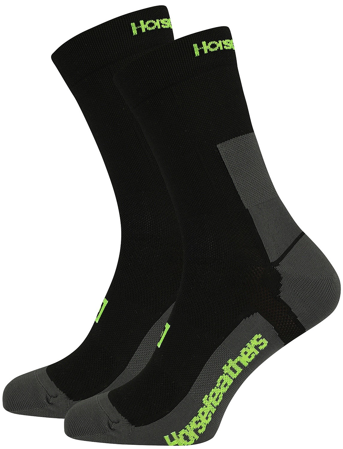 chaussettes Horsefeathers Cadence Long - Black/Limeade - men´s