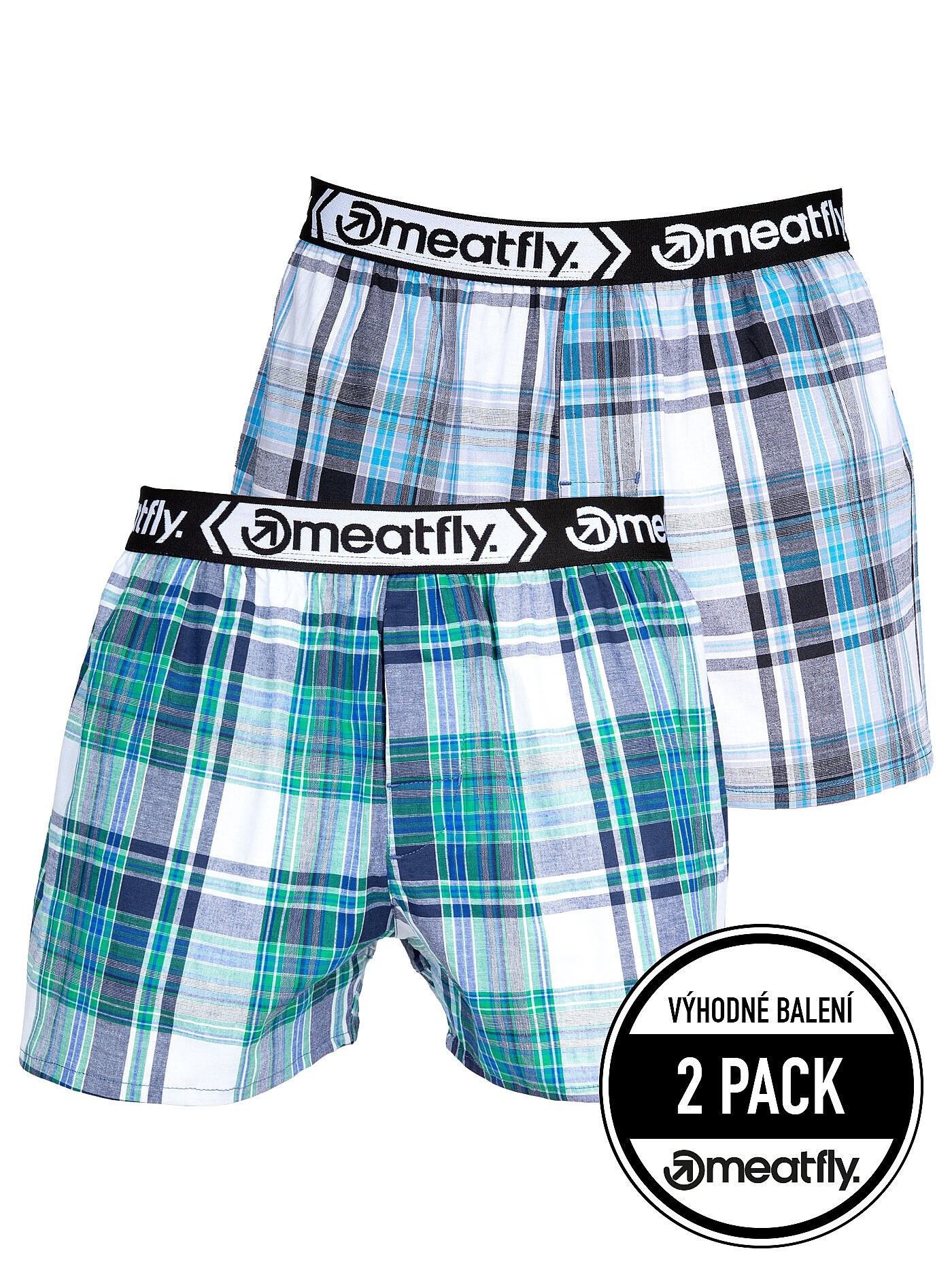 trenírky Meatfly Gigi 2 Pack - Green/Black