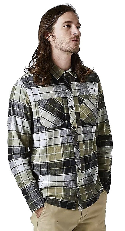 camicia Fox Grainz Utility Flannel LS - Bark - men´s