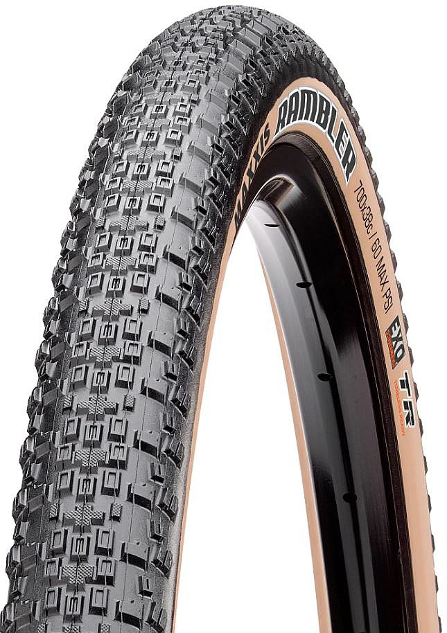 pneu de vélo Maxxis Rambler Kevlar 28" (700x38C) 60TPI EXO/TR/Tanwall - Black/Brown