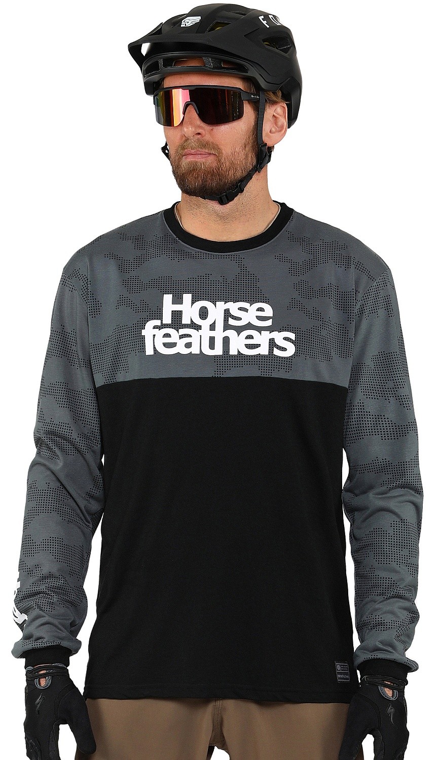 Fahrradanzug Horsefeathers Fury LS - Digital/White - men´s