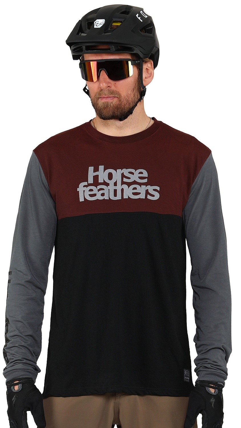джерси Horsefeathers Fury LS - Burgundy - men´s