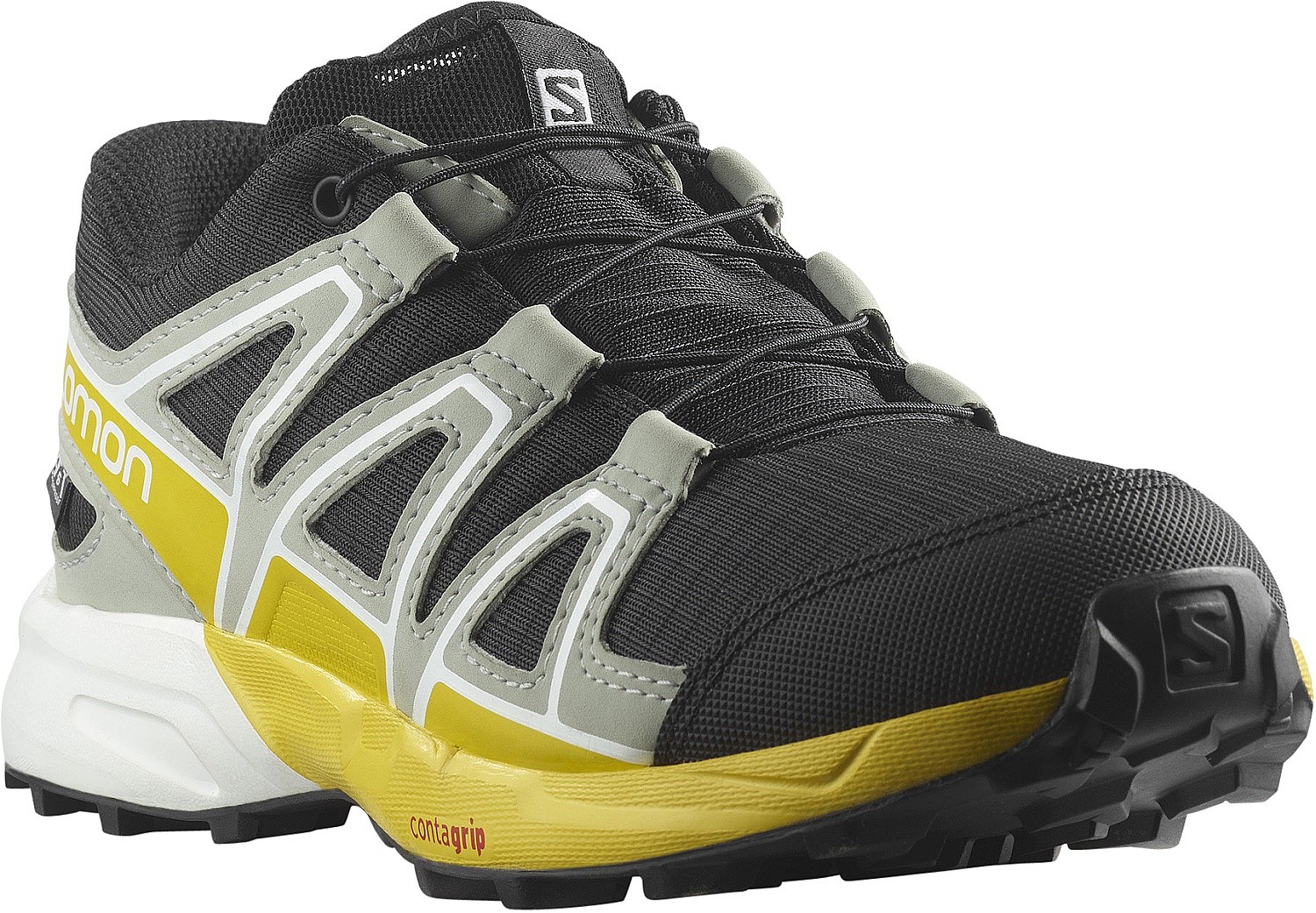 chaussures Salomon Speedcross CSWP J - Black/Wrought Iron/Lemon - unisex junior