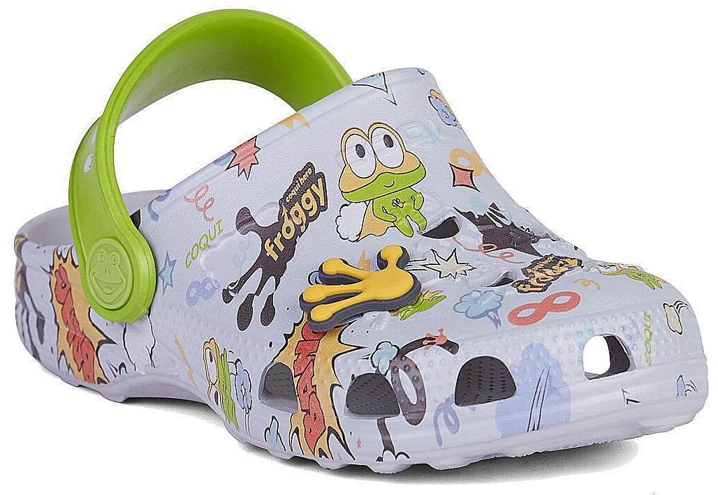 Schuhe Coqui 8701/Little Frog - Khaki Grey/Party Green Hero Amulet - kid´s