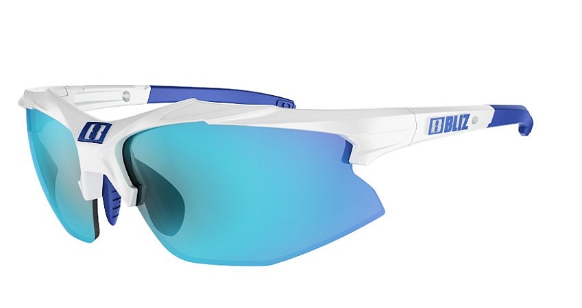 des lunettes Bliz Hybrid - 52806-03/Shiny White/Smoke/Blue Mult
