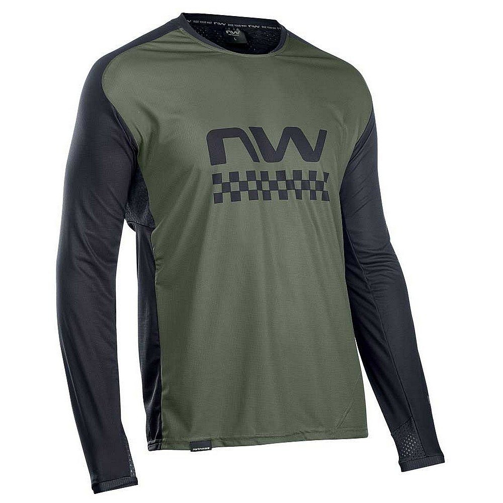 dres Northwave Edge LS - Green Fore/Black - men´s