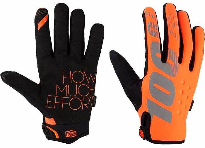 glove 100% Brisker - Fluo Orange/Black