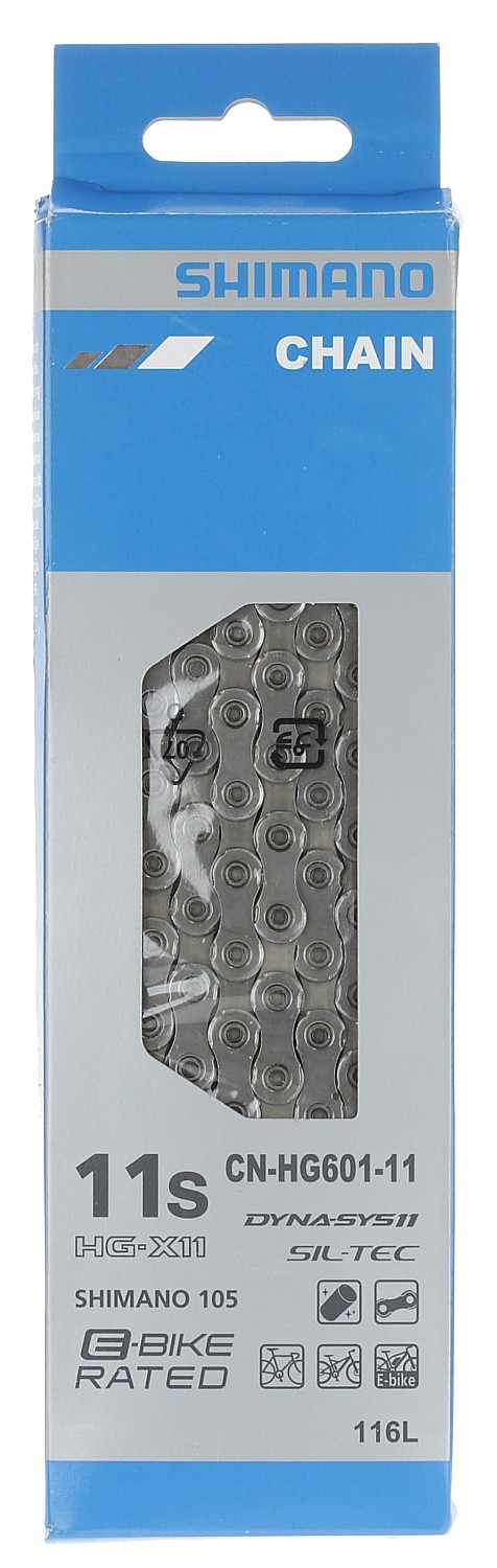 chaîne de vélo Shimano MTB/Sil/E-bike/CN-HG601 11/116 - Assorted
