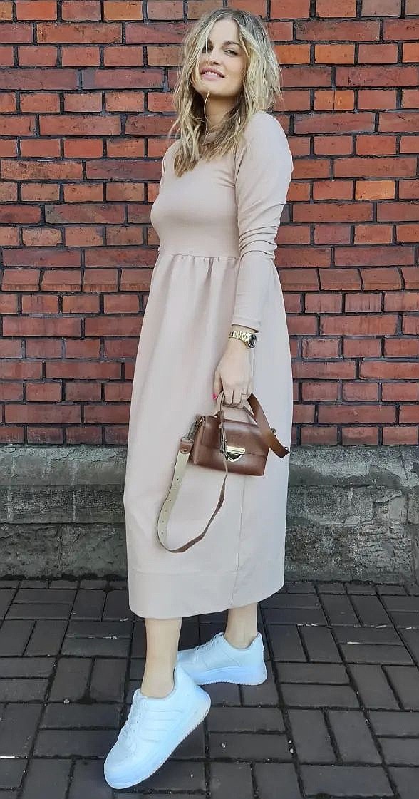 Kleid M.ASCH-Be original Long Dress Ruffle - Brown - women´s
