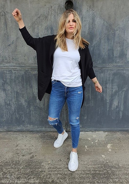 sweat-shirt M.ASCH-Be original Cardigan Oversize - Black - women´s