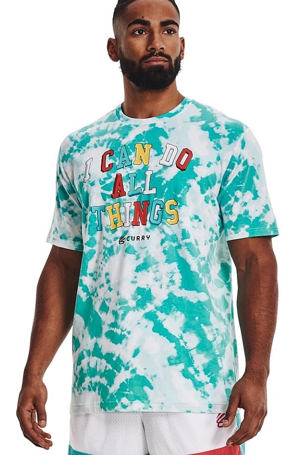 camisa Under Armour Curry ICDAT Printed - 100/White/Black - men´s