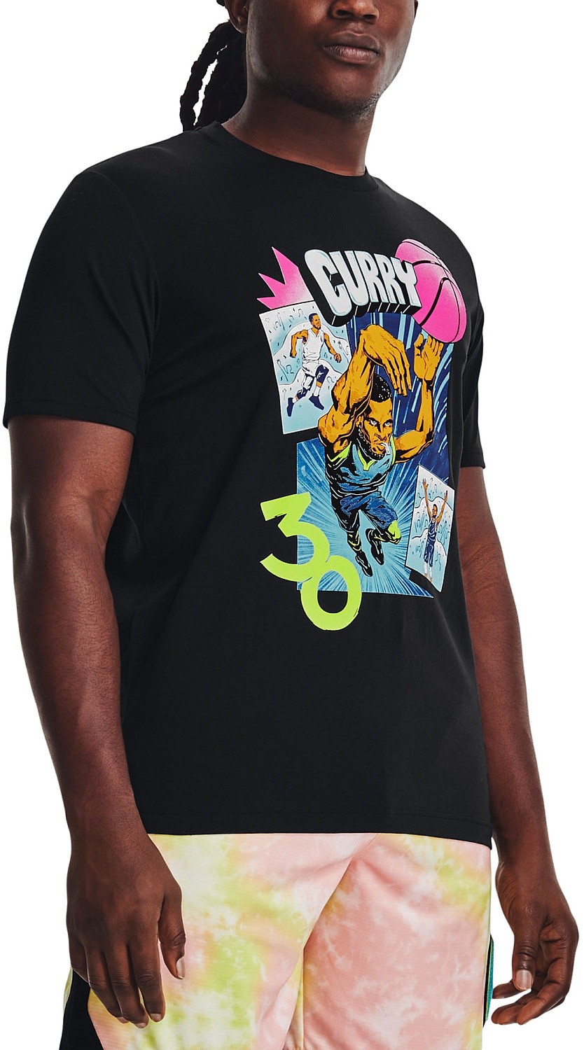 tričko Under Armour Curry Comic Book - 001/Black/Electro Pink