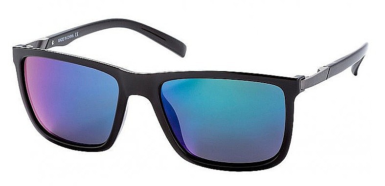 des lunettes Meatfly Juno 2 - A/Black Glossy/Green/Polarized