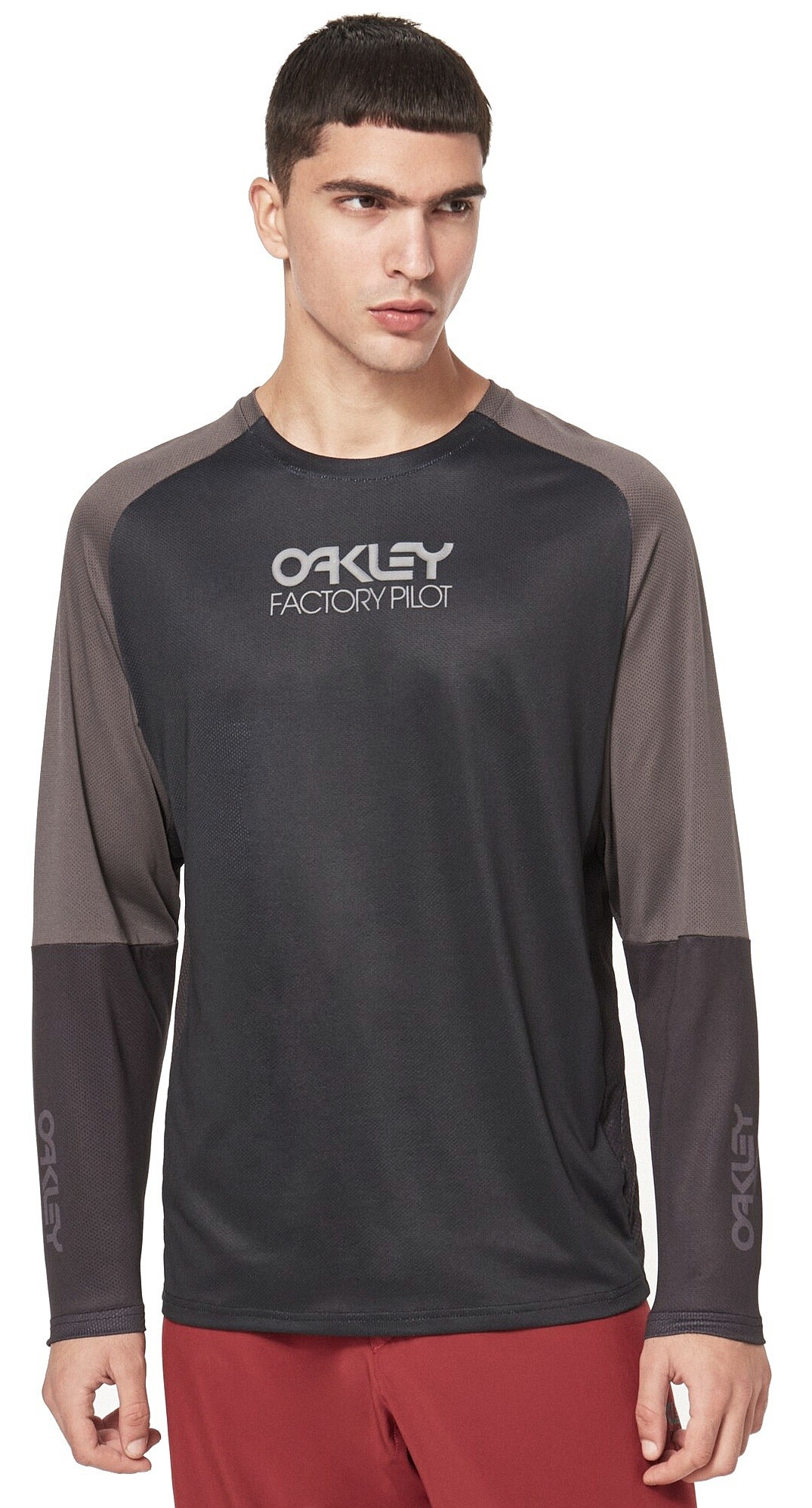 джерси Oakley Factory Pilot Mtb Jersey LS - Black/Forged Iron - men´s