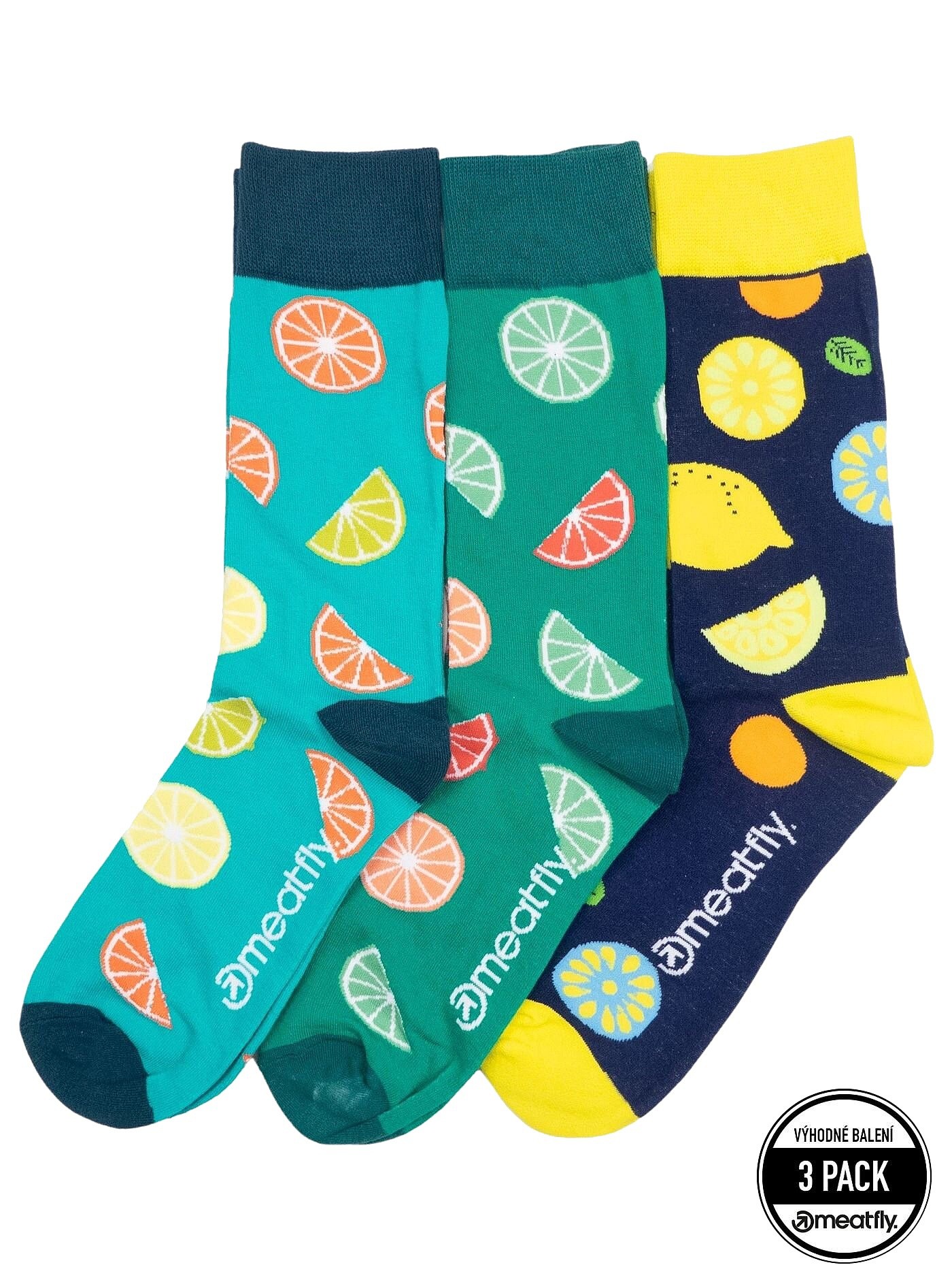 chaussettes Meatfly Lexy 3 Pack - Lemons