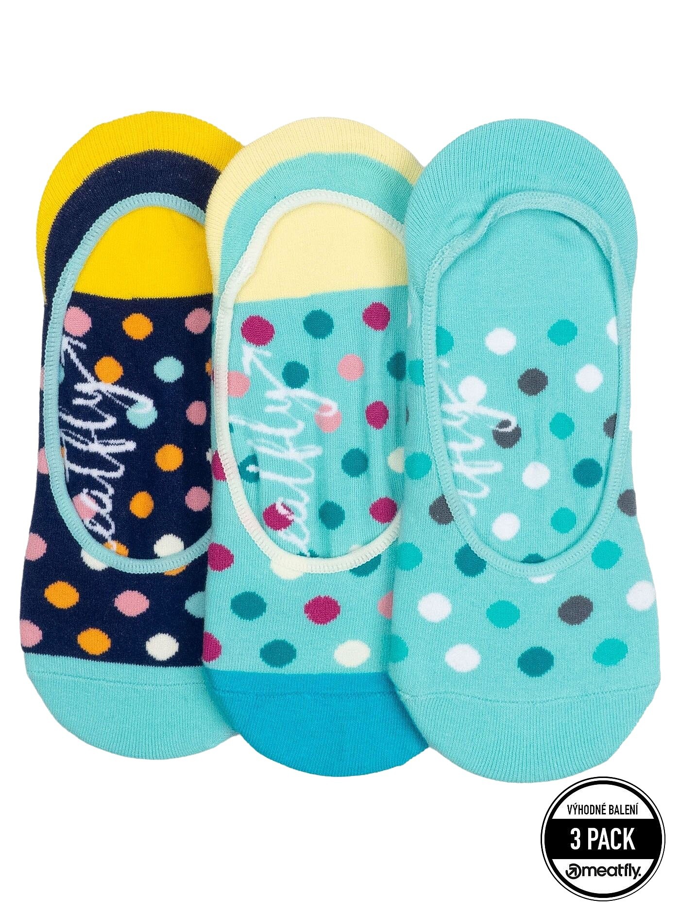 chaussettes Meatfly Low 3 Pack - Ocean Blue - women´s