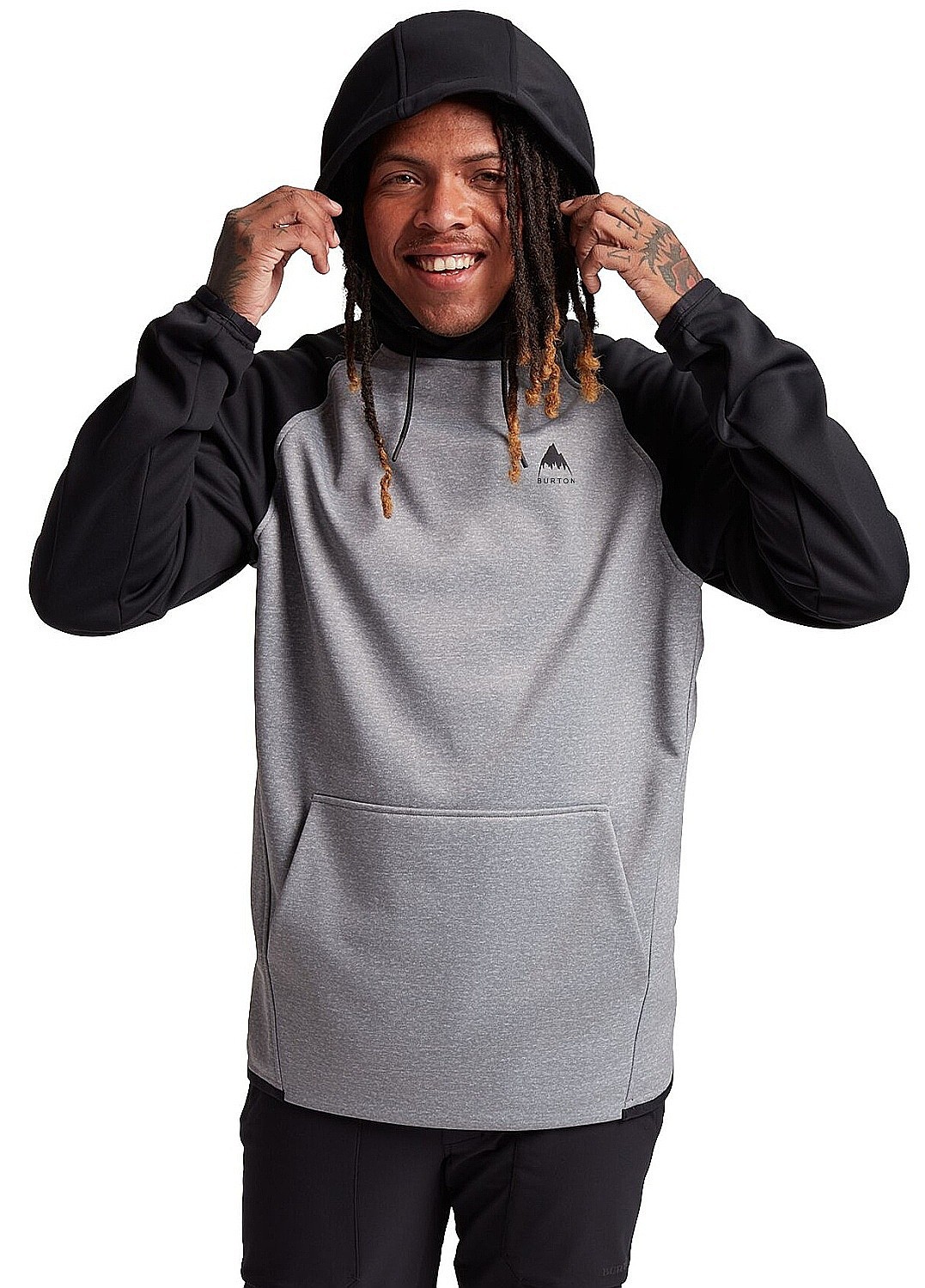 sweat-shirt Burton Crown Weatherproof Pullover - Gray Heather/True Black - men´s