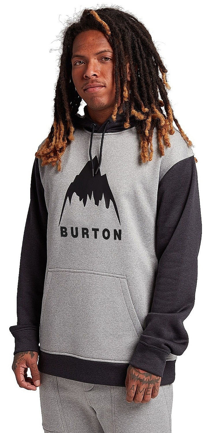 bluză Burton Oak Pullover - Gray Heather/True Black - men´s