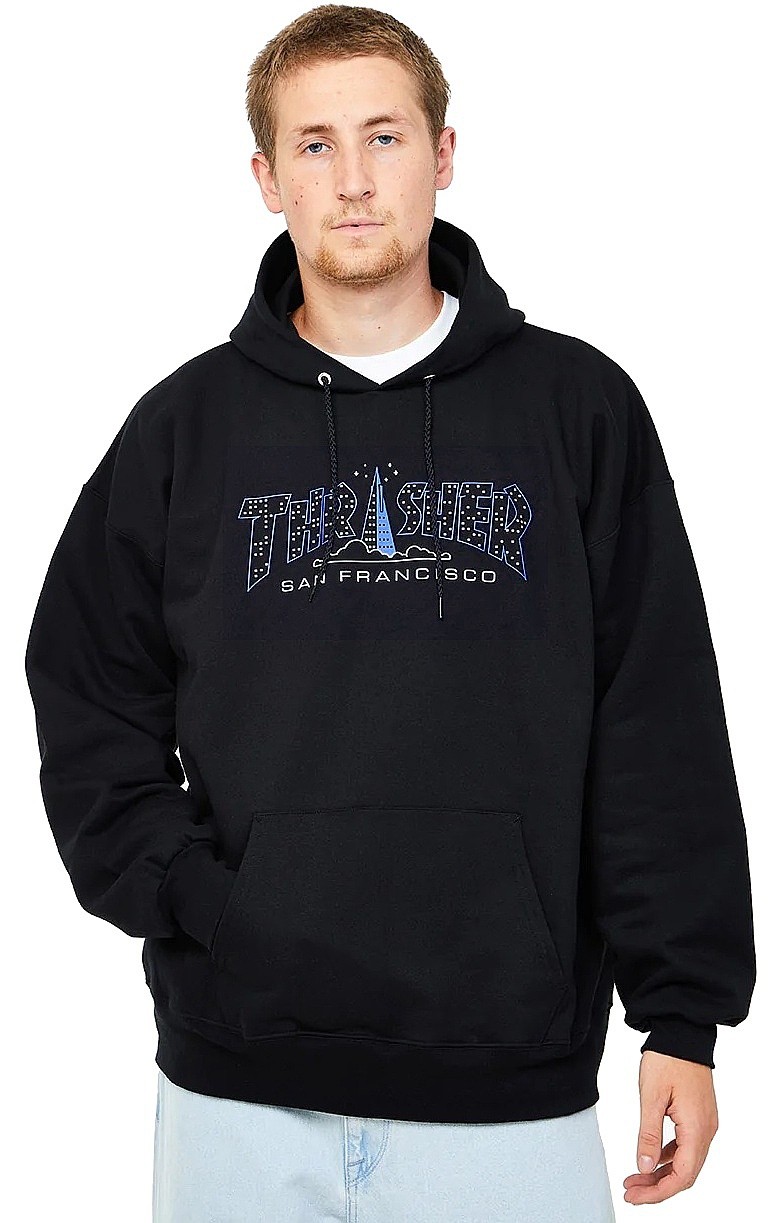 bluză Thrasher Pyramid Hood - Black - men´s