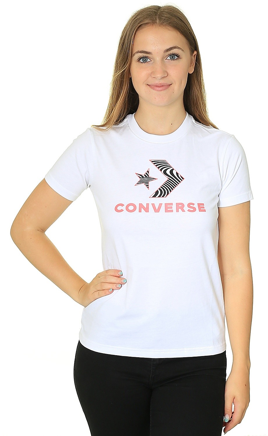 T-shirt Converse Star Chevron/10024022 - A02/White - women´s