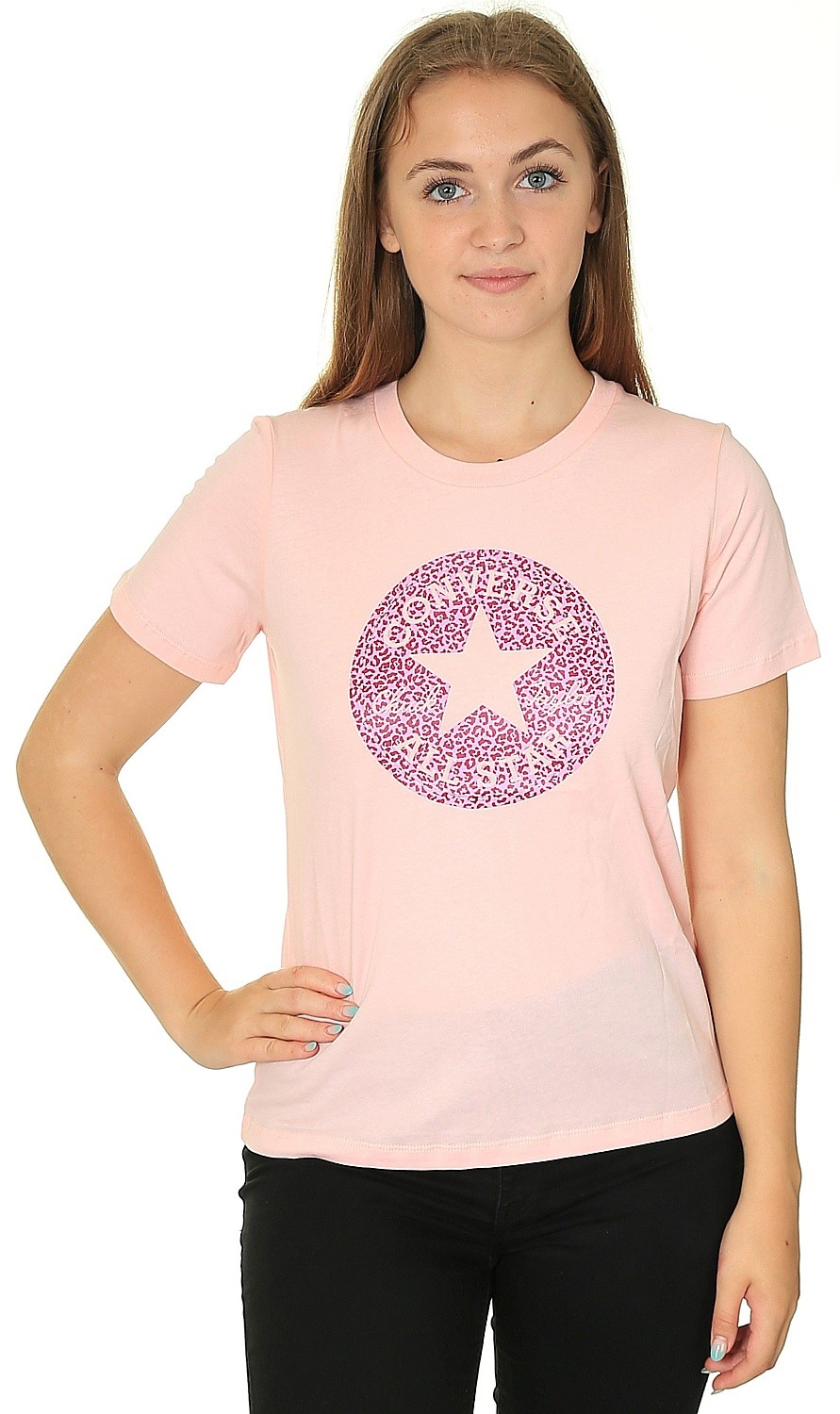 рубашка Converse Chuck Taylor All Star Leopard Patch/10023438 - A03/Storm Pink - women´s