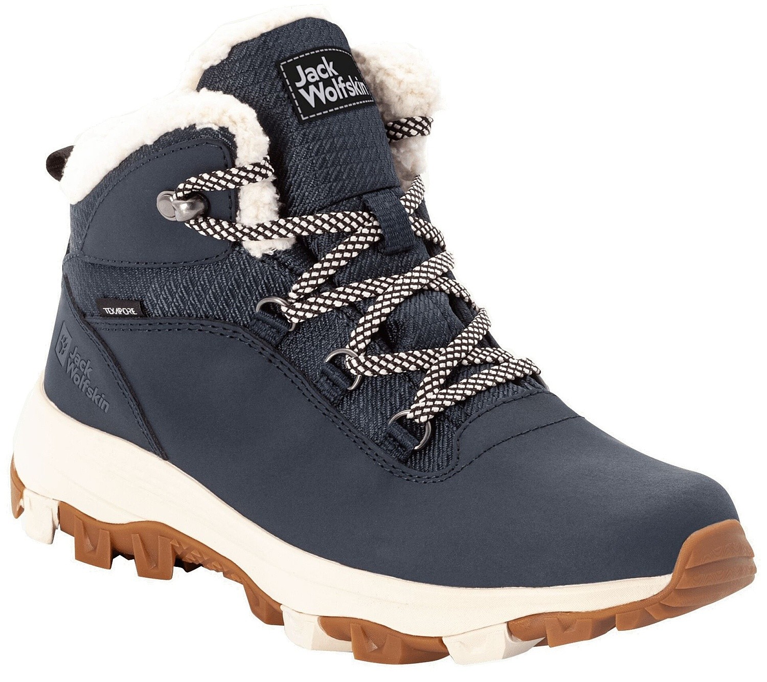chaussures Jack Wolfskin Everquest Texapore Mid W - Dark Blue/Off White - women´s