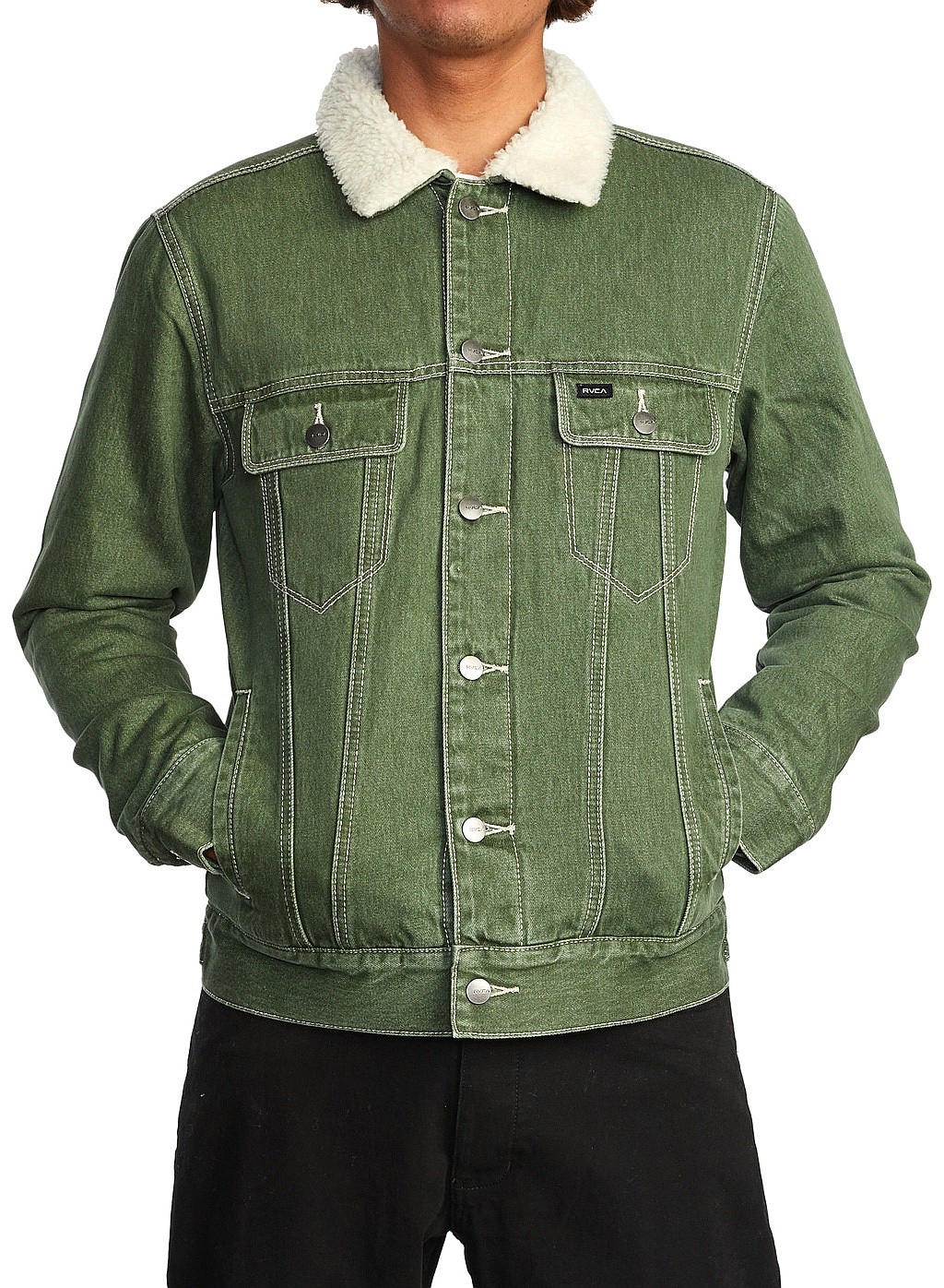 geacă RVCA Waylon Denim Trucker - Cactus - men´s