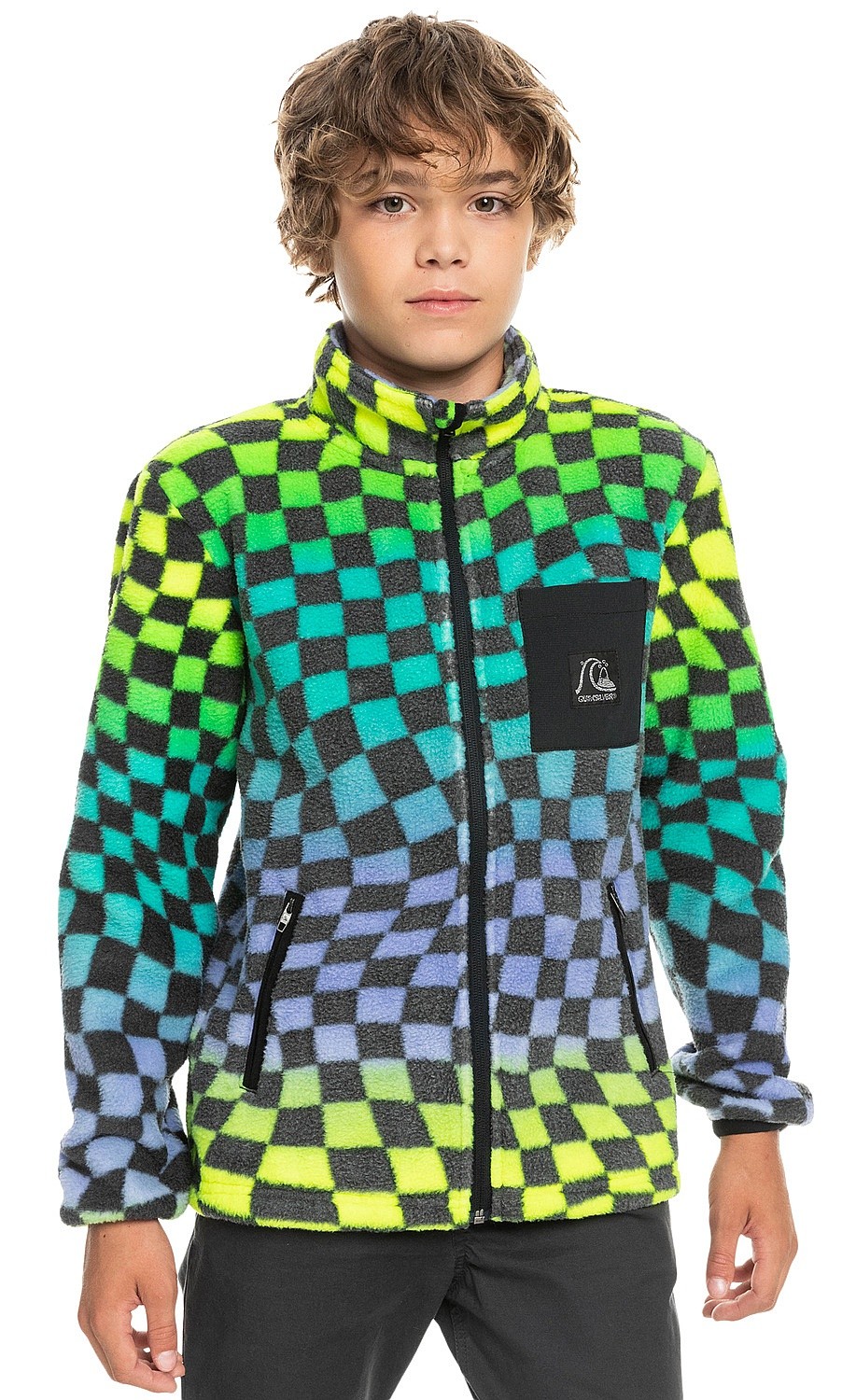 mikina Quiksilver Clean Coasts Zip - GMJ8/Radical Times Cehker Pool Gree