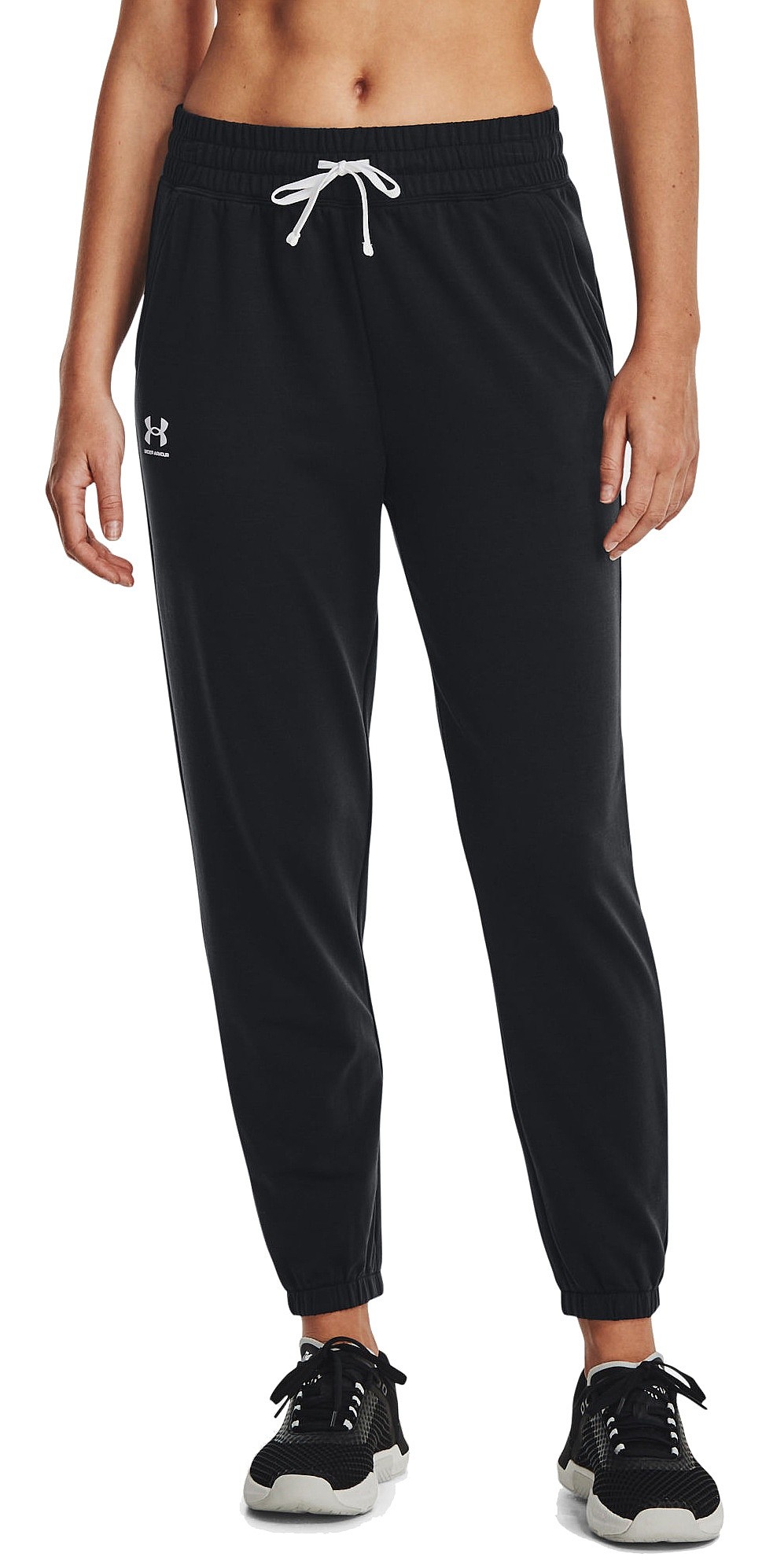 спортивные штаны Under Armour Rival Terry Jogger - 001/Black/White - women´s