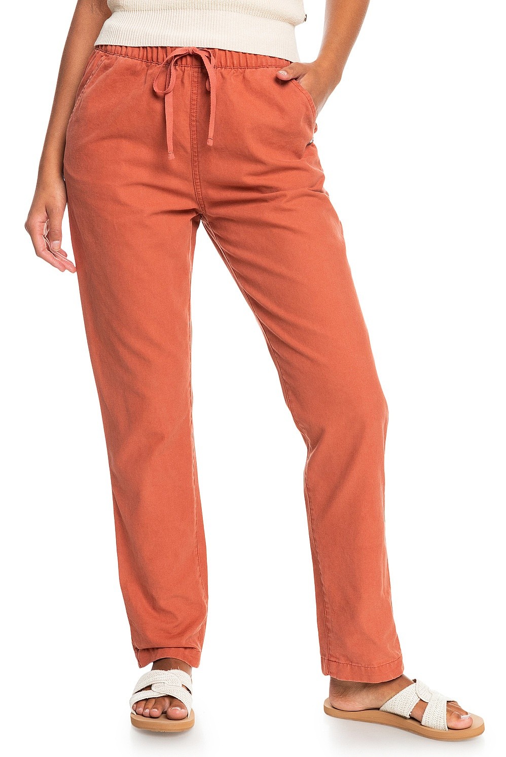брюки Roxy Slow Swell Canvas - CNS0/Baked Clay - women´s