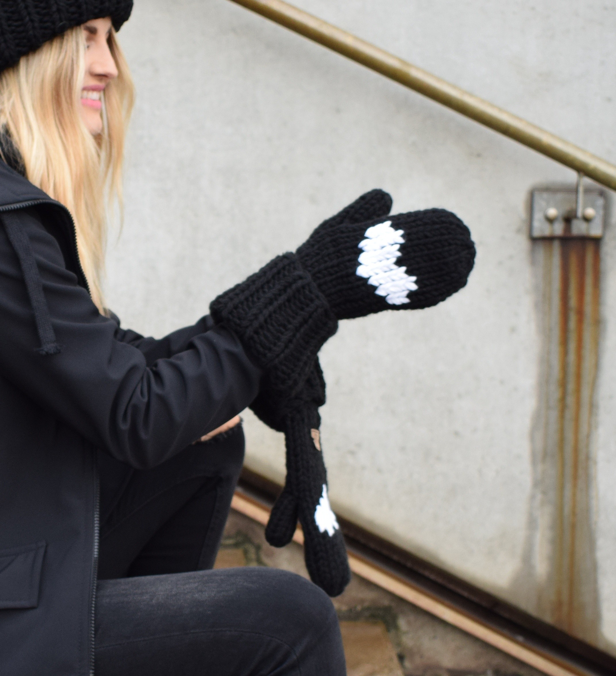 перчатки M.ASCH-Be original Knitted Mitt - Black - women´s