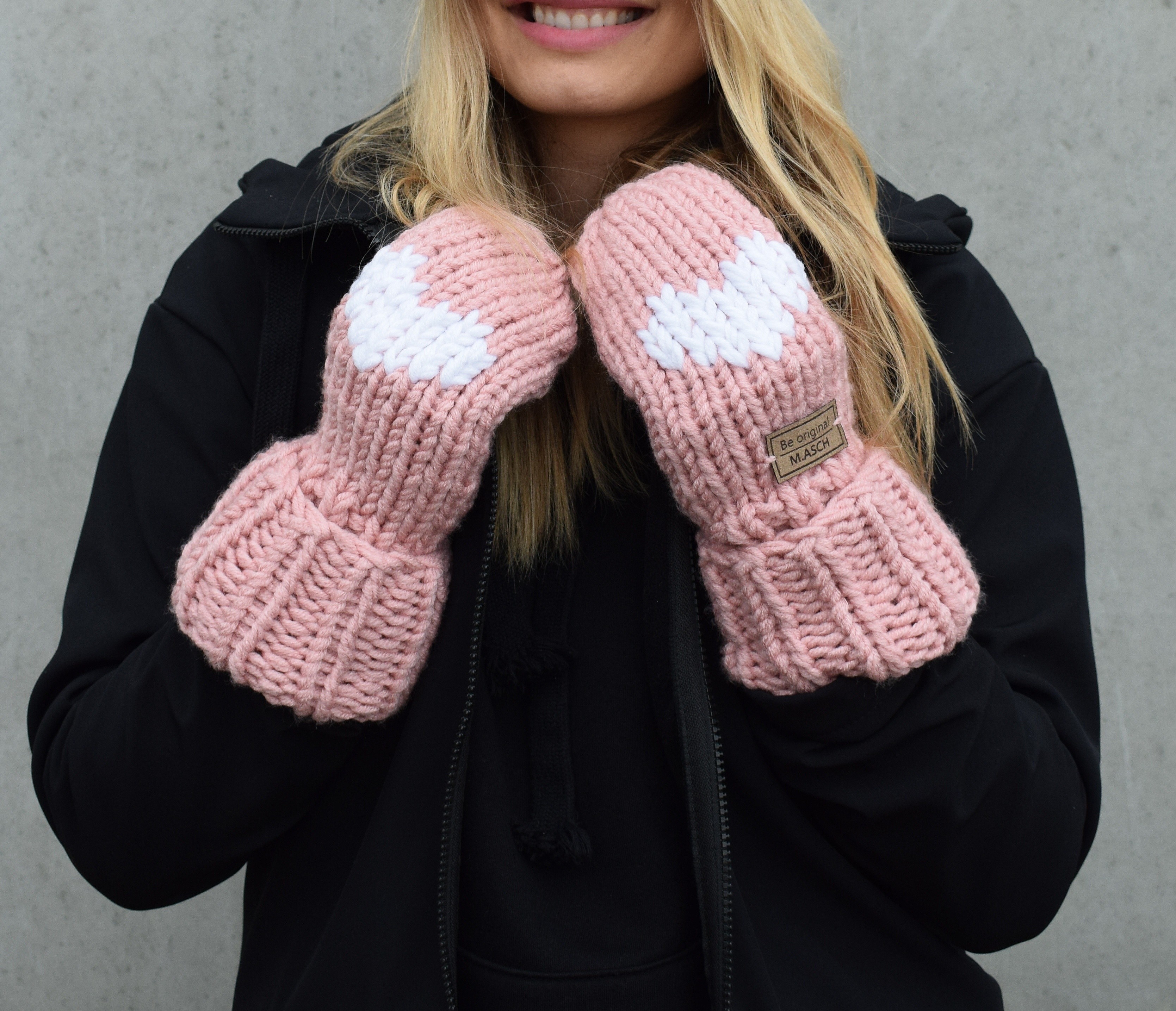 gants M.ASCH-Be original Knitted Mitt - Light Pink - women´s