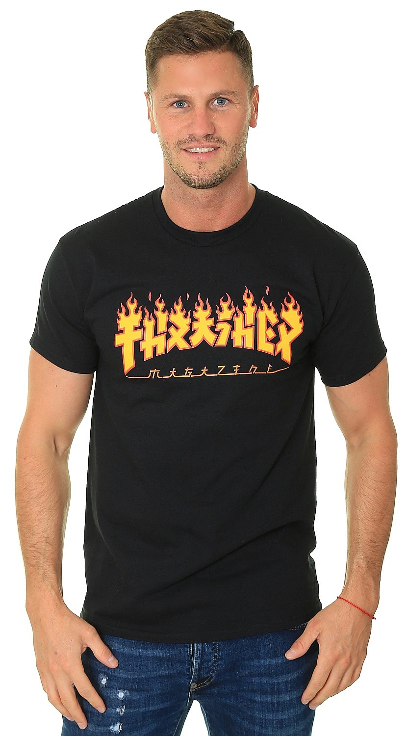 camisa Thrasher Godzilla Flame - Black - men´s