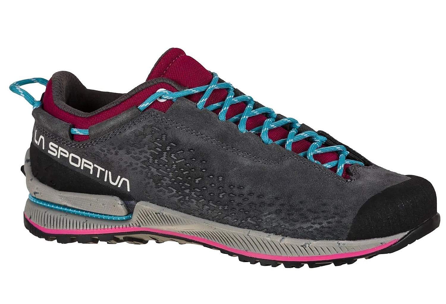chaussures La Sportiva TX2 Evo Leather - Carbon/Red Plum - women´s