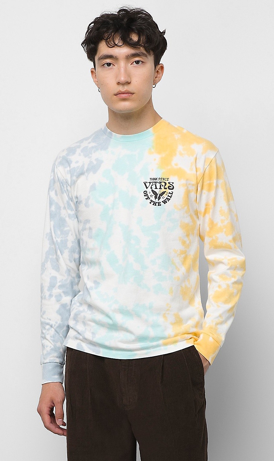 T-shirt Vans Think Happy Tie Dye LS - Ashley Black/Aqua Sky/Yolk Yellow