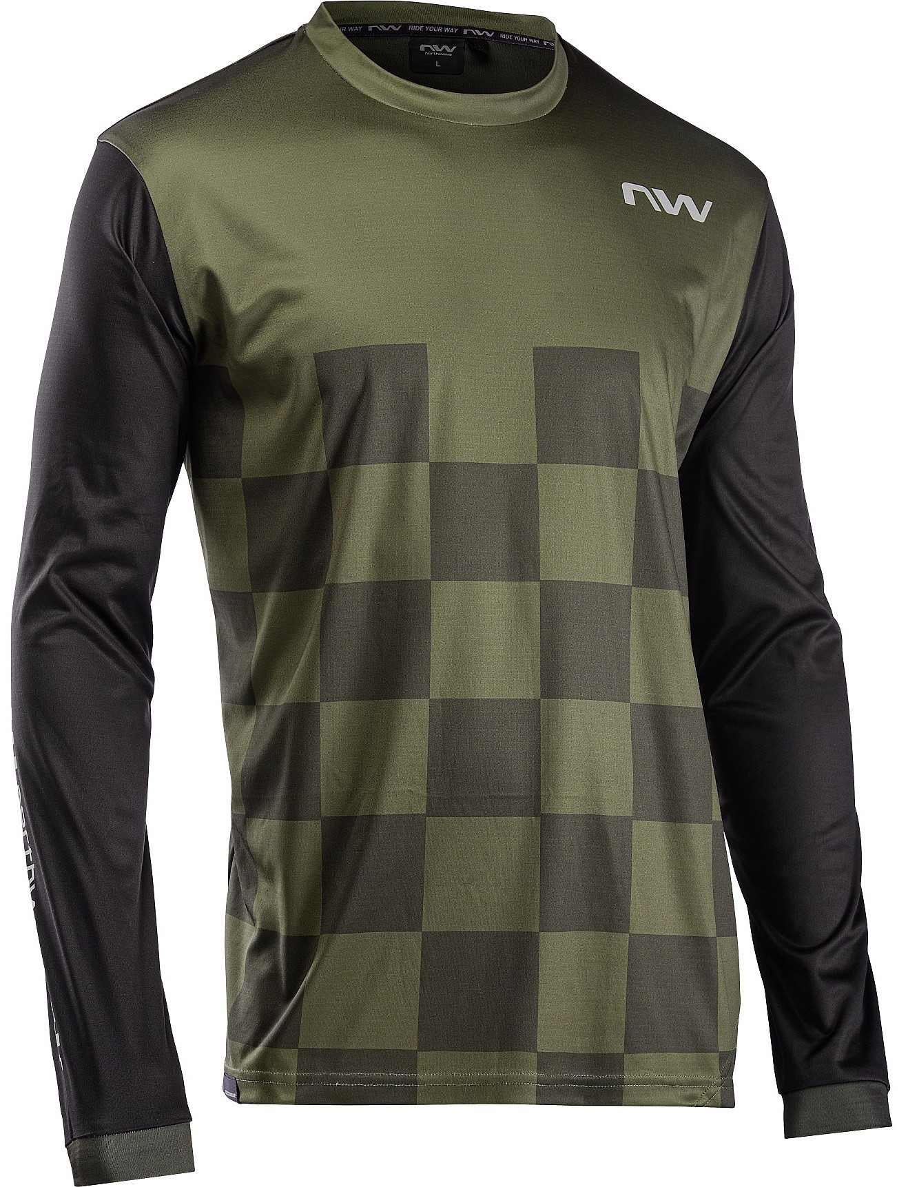 dres Northwave Sharp Jersey LS - Forest Green/Black - men´s