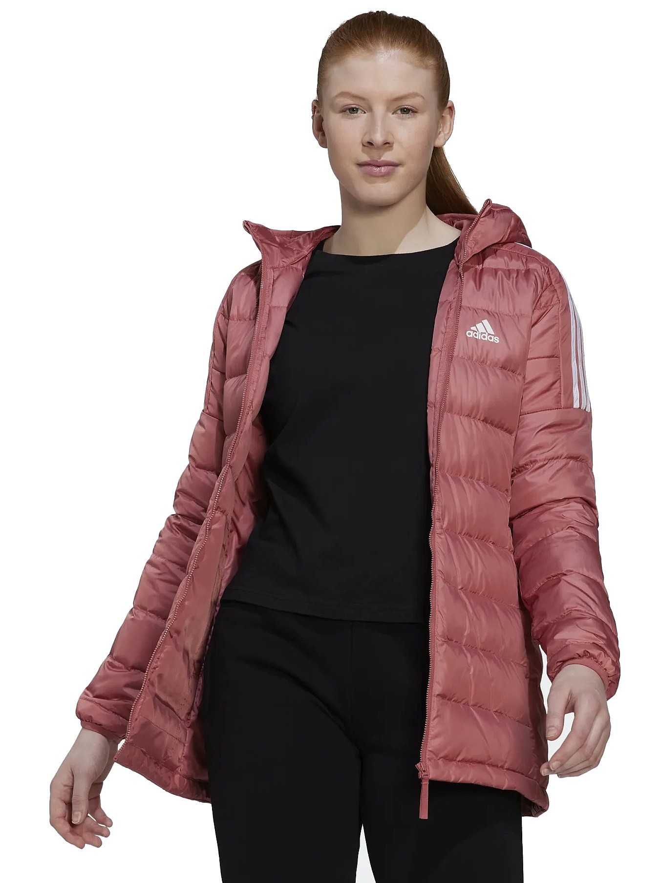 geacă adidas Performance Essential Down Hooded - Wonder Red - women´s