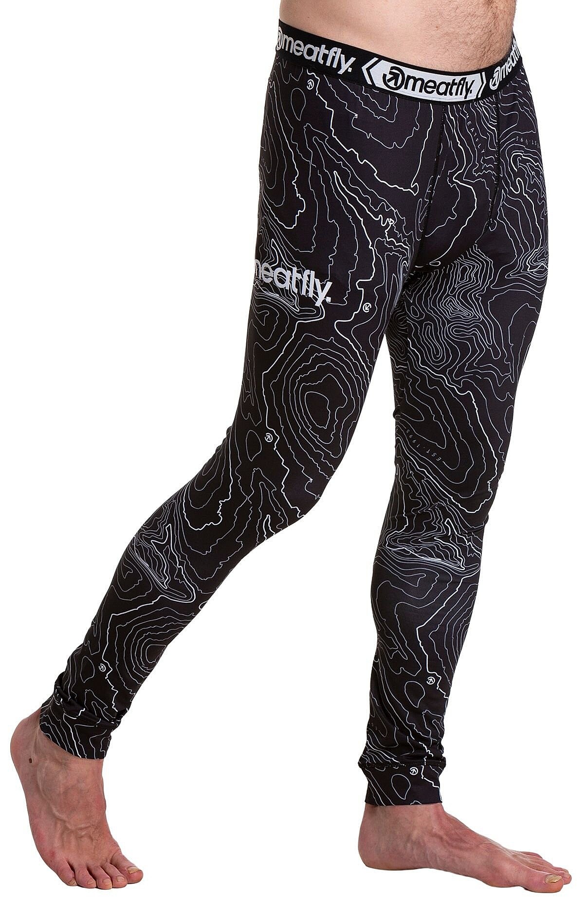 Unterhose-lang Meatfly Sloan Termo - Black Topography - men´s