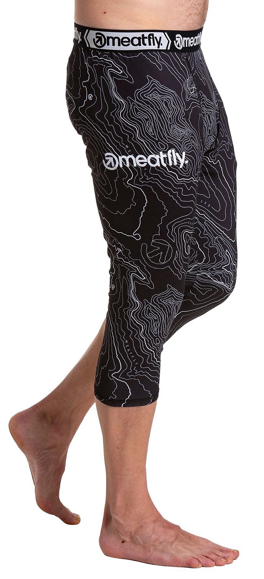 Unterhose-lang Meatfly Karev Termo - Black Topography - men´s