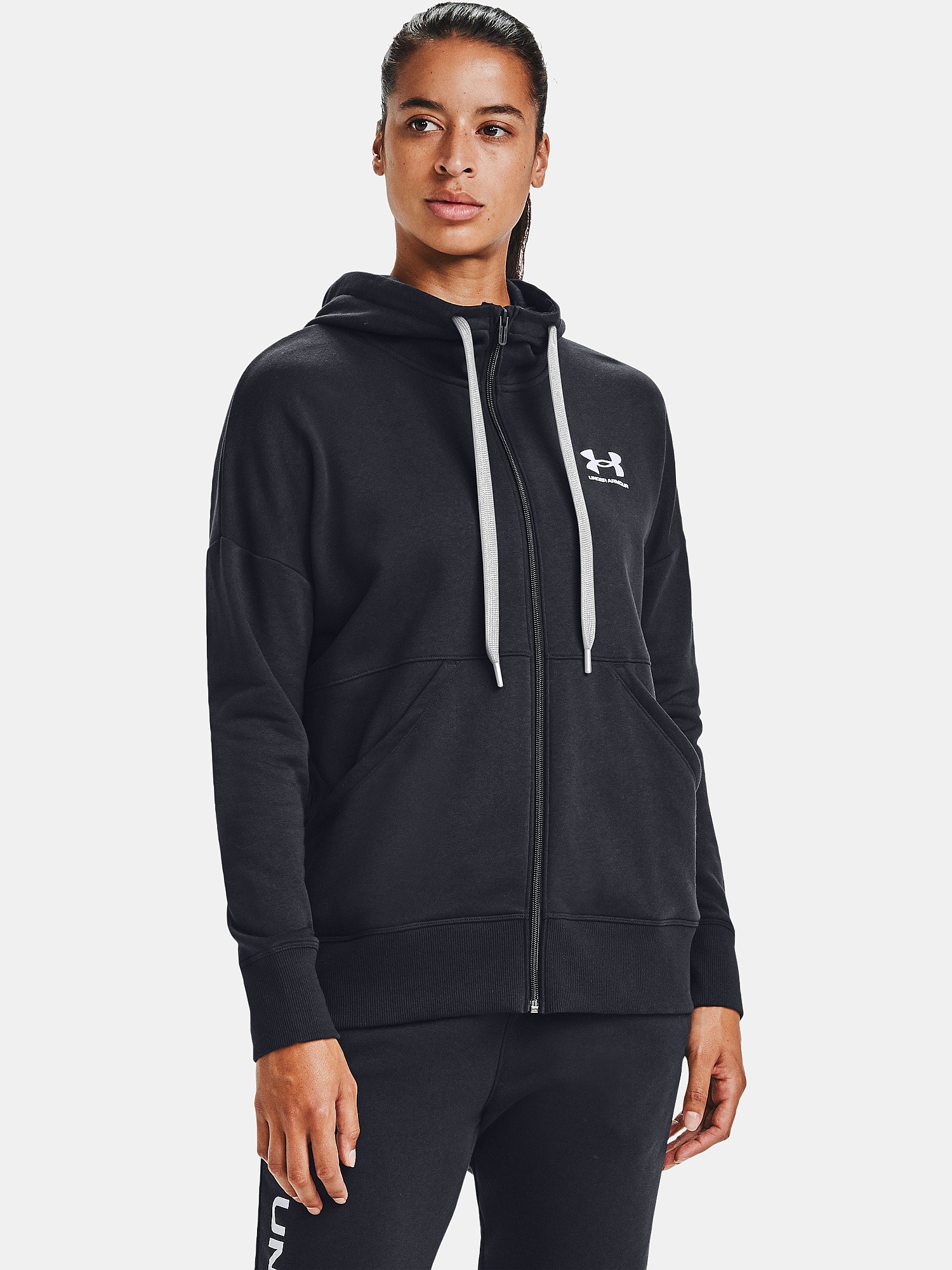 sweat-shirt Under Armour Rival Fleece Zip - Black - women´s