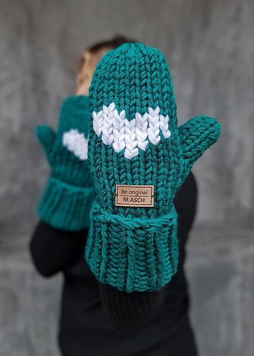 перчатки M.ASCH-Be original Knitted Mitt - Petrol - women´s