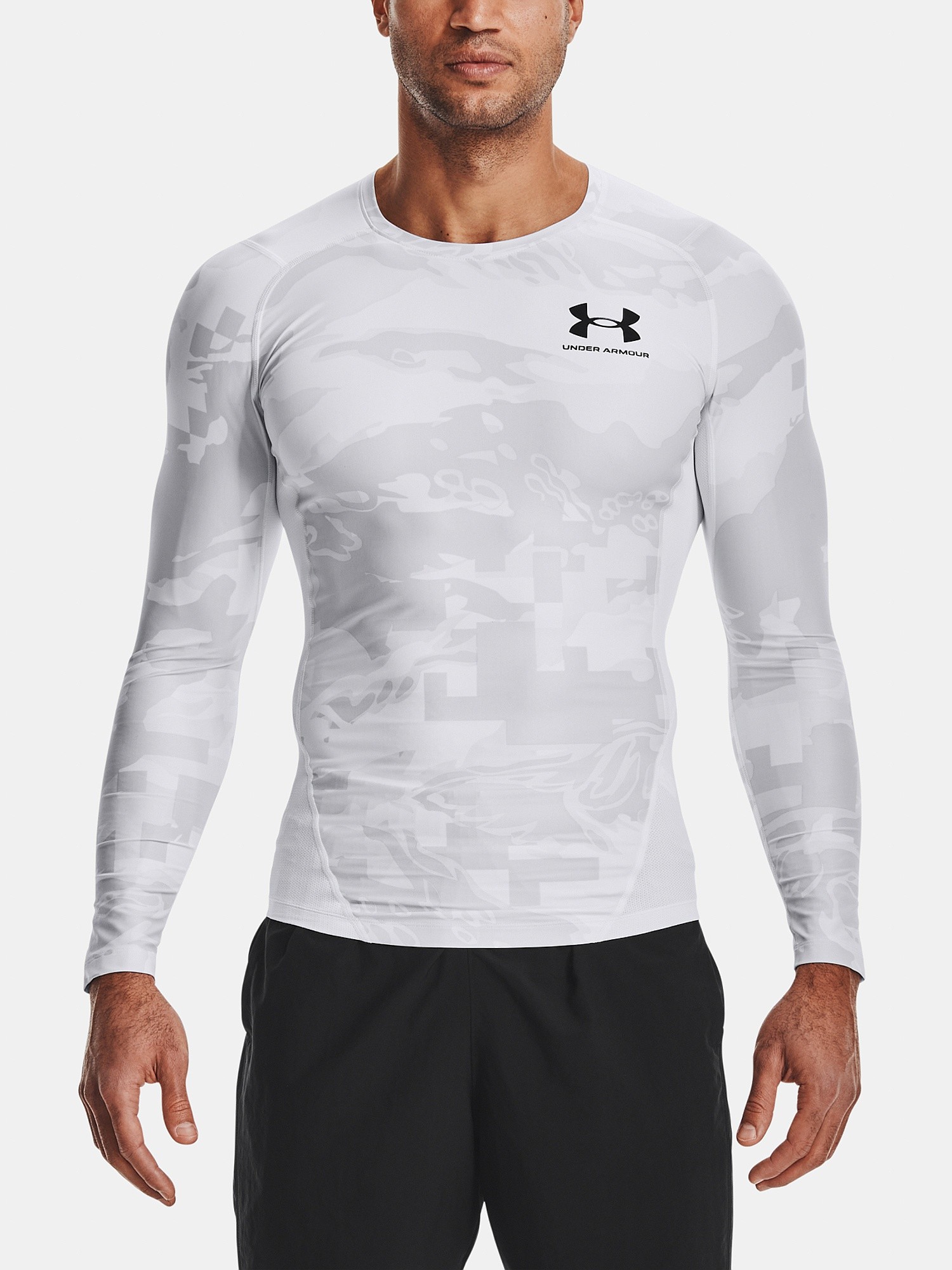 T-shirt Under Armour HeatGear Iso-Chill Compression Printed LS - White