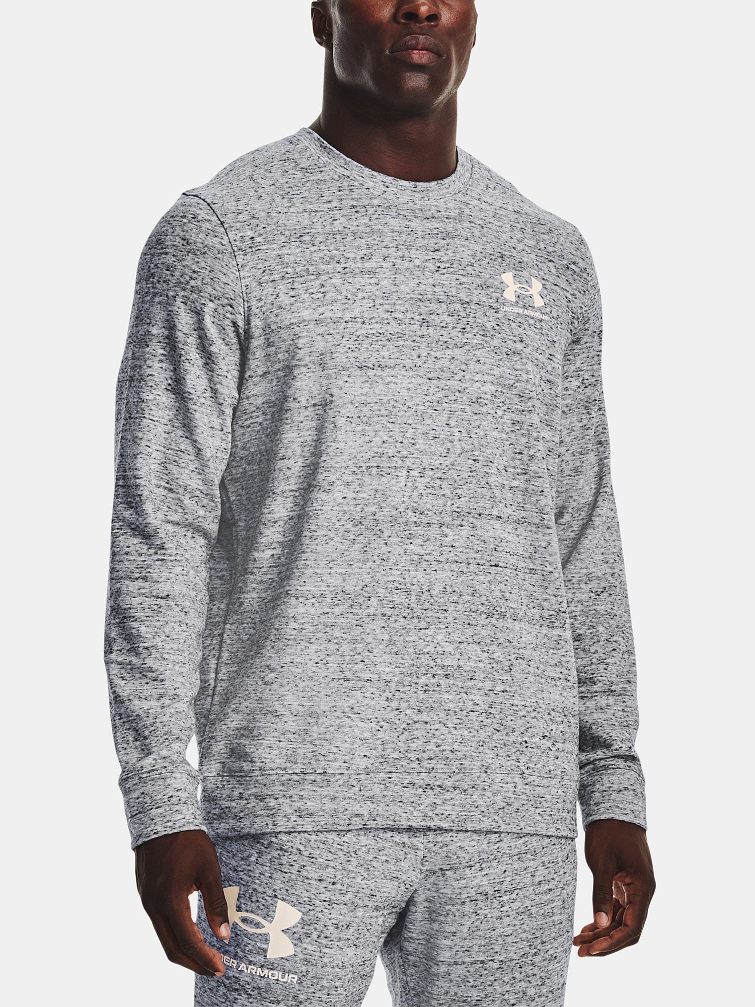 sudadera Under Armour Rival Terry LC Crew - Onyx White - men´s