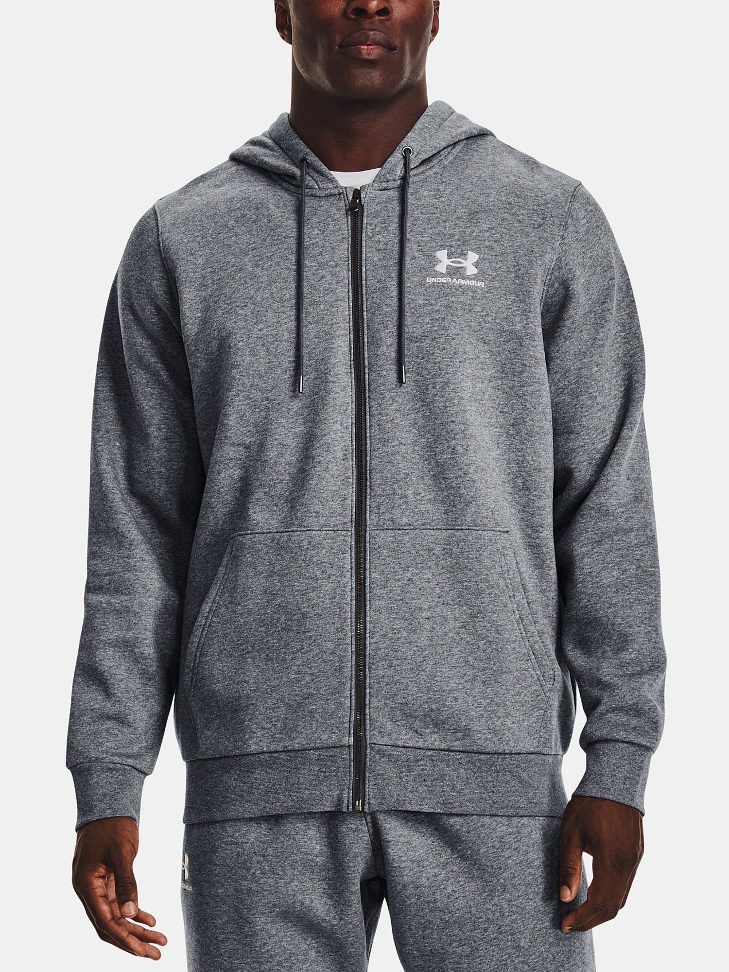 bluza Under Armour Essential Fleece Zip - Pitch Gray Medium Heather