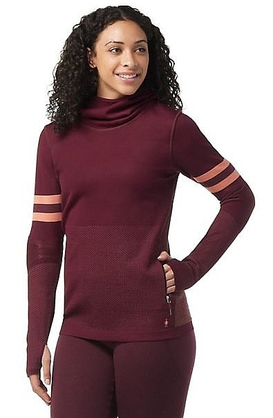 sweat-shirt Smartwool Intraknit Merino Tech Pullover - Black Cherry - women´s