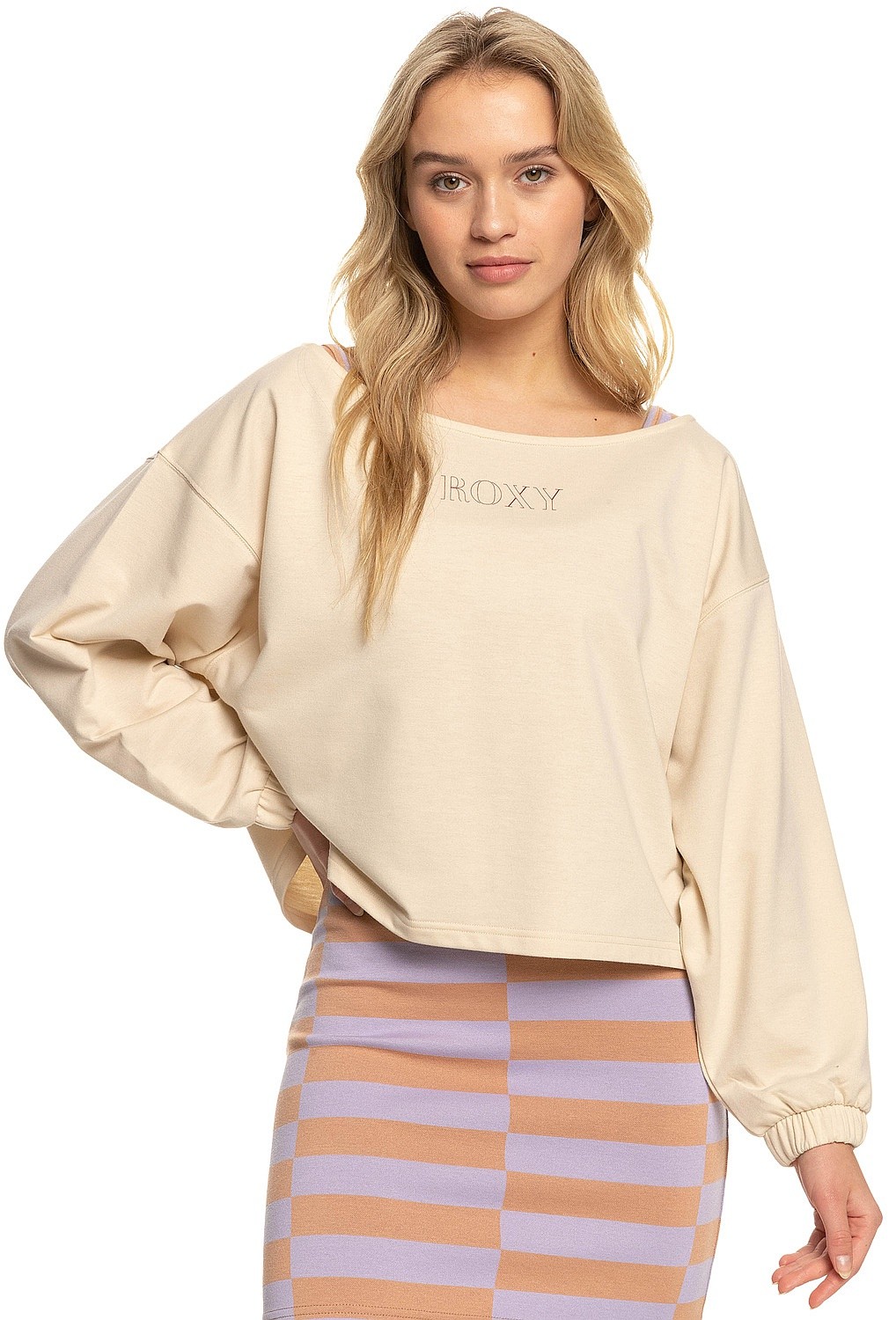 кофта Roxy Next Set Crew - TEH0/Tapioca - women´s