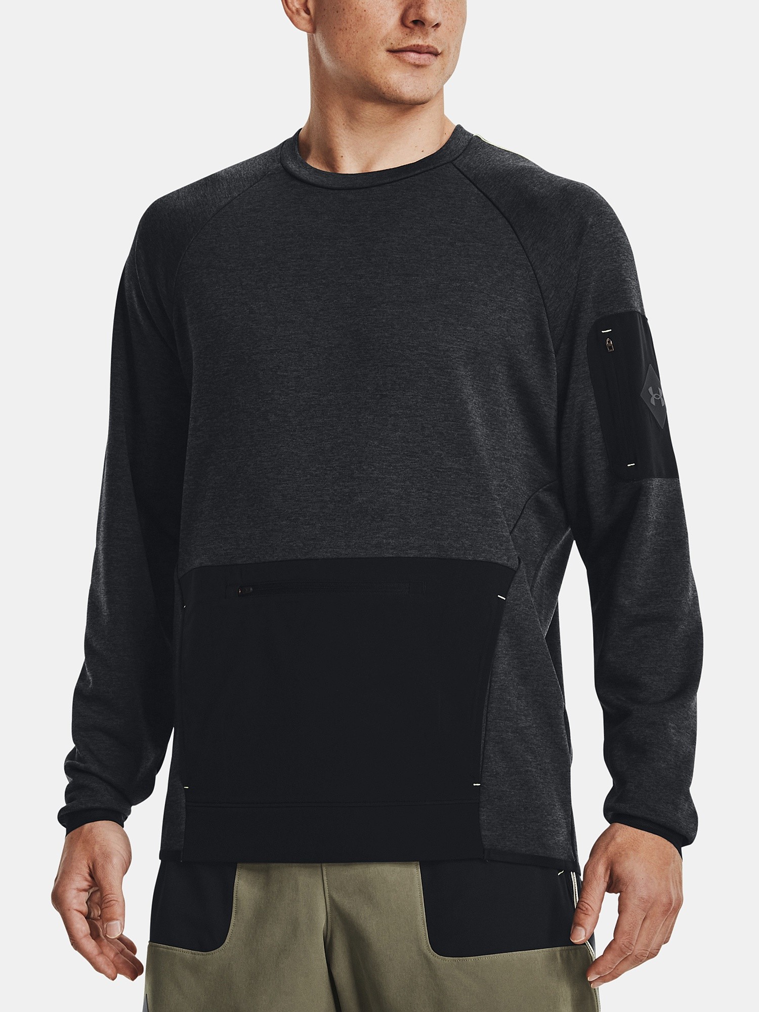 sweat-shirt Under Armour Terrain Terry Crew - Black - men´s