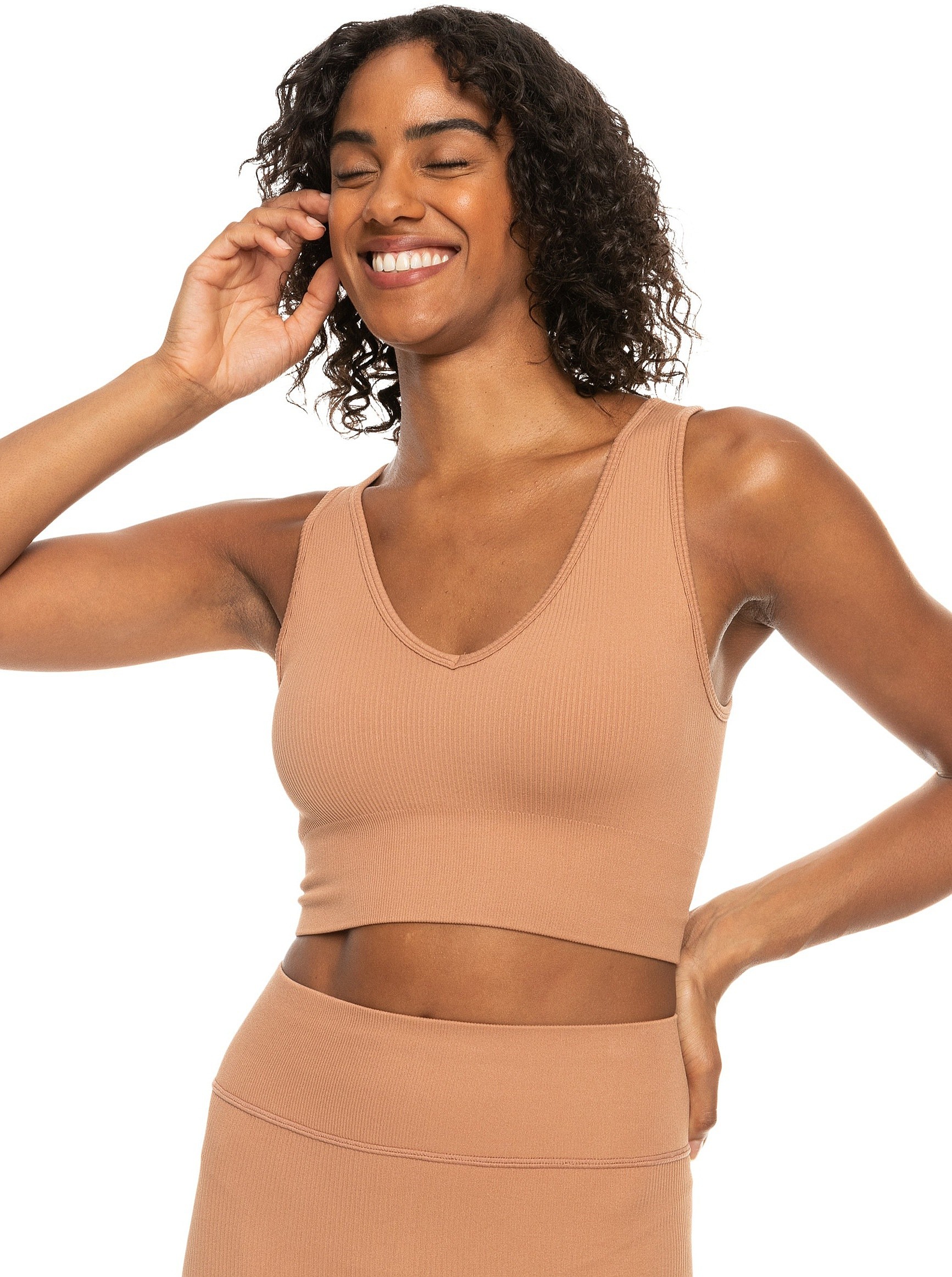 biustonosz Roxy Chill Out Seamless V - CLR0/Mocha Mousse